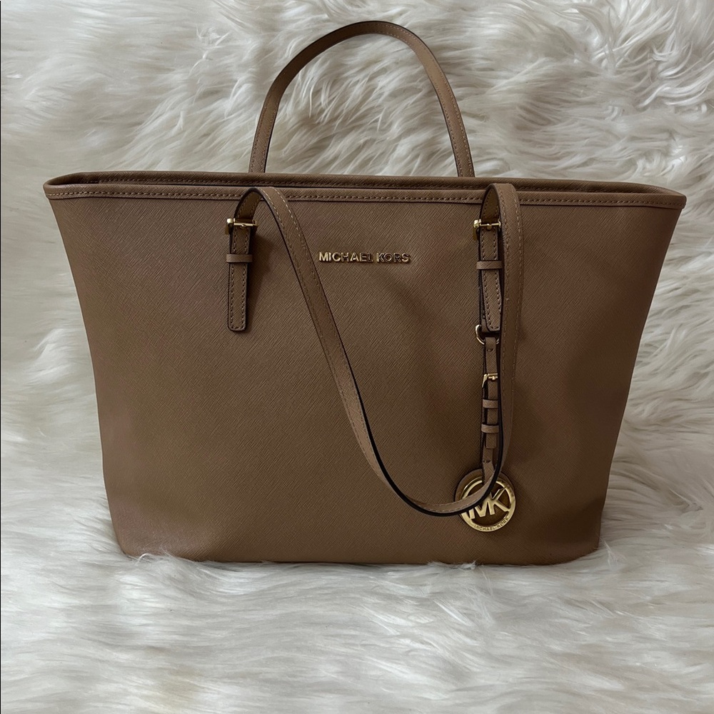 Michael Kors Tan Tote Bag with Gold Accents